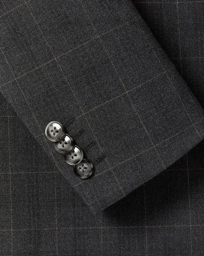 RWandCO Blazers SlimFit Dark Grey Checkered Suit Blazer Charcoal 8211 Men