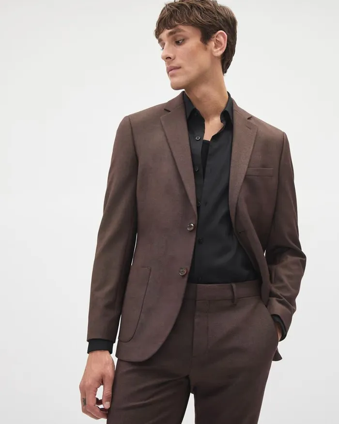 RWandCO Blazers SlimFit KnitLike Suit Blazer Dark Sumac 8211 Men RWandCO Blazers SlimFit KnitLike Suit Blazer Dark Sumac 8211 Men