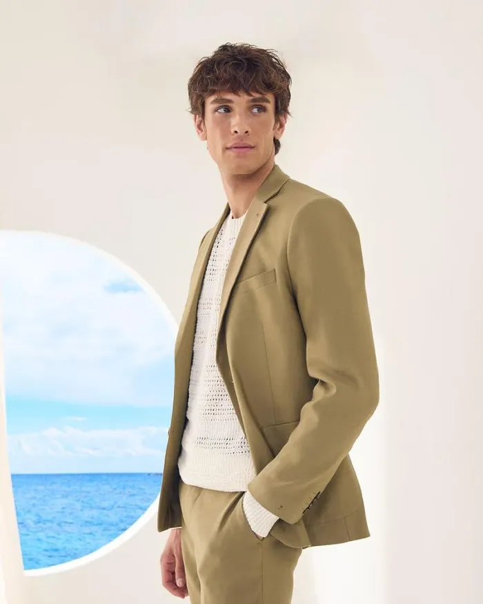 RWandCO Blazers SlimFit Linen Suit Blazer Zaatar 8211 Men