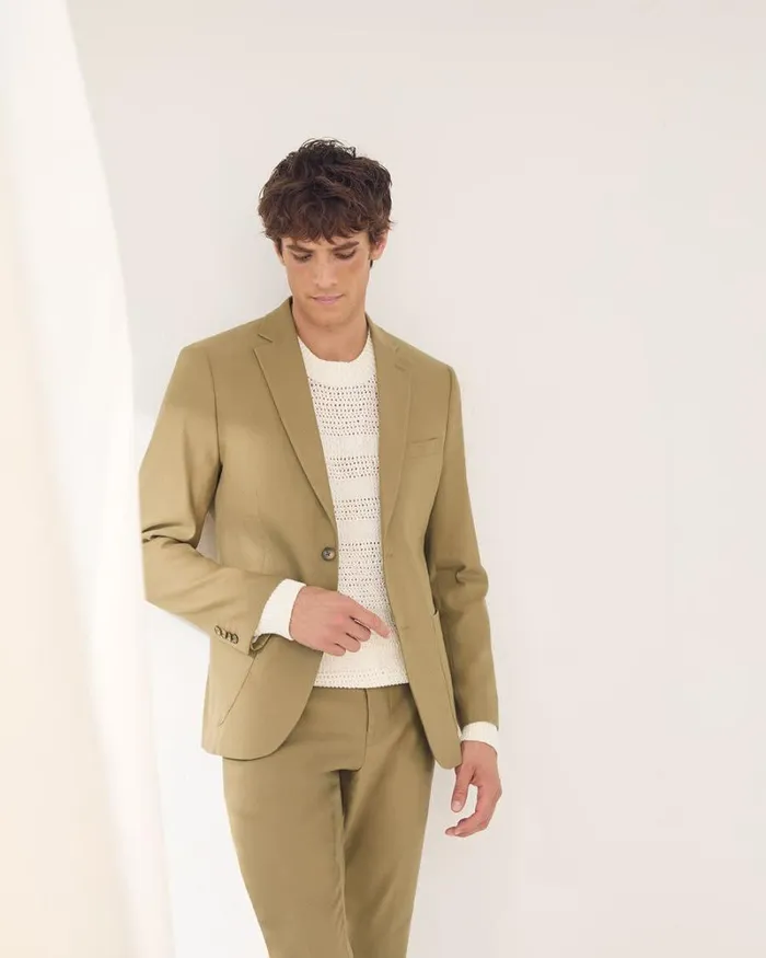 RWandCO Blazers SlimFit Linen Suit Blazer Zaatar 8211 Men RWandCO Blazers SlimFit Linen Suit Blazer Zaatar 8211 Men