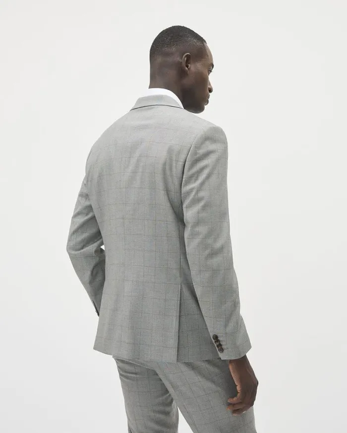 RWandCO Blazers TailoredFit Grey Windowpane Suit Blazer Medium Grey 8211 Men RWandCO Blazers TailoredFit Grey Windowpane Suit Blazer Medium Grey 8211 Men