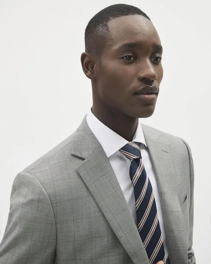 RWandCO Blazers TailoredFit Grey Windowpane Suit Blazer Medium Grey 8211 Men RWandCO Blazers TailoredFit Grey Windowpane Suit Blazer Medium Grey 8211 Men