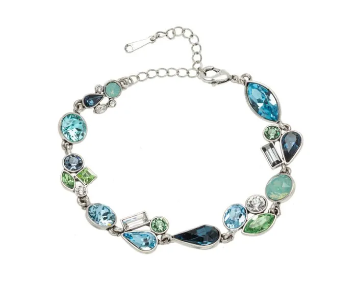RWandCO Bracelets and Rings Blue Green Teardrop Crystal Bracelet Made With Quality Austrian Crystals 8211 MICALLA Light Blue 8211 Women RWandCO Bracelets and Rings Blue Green Teardrop Crystal Bracelet Made With Quality Austrian Crystals 8211 MICALLA Light Blue 8211 Women