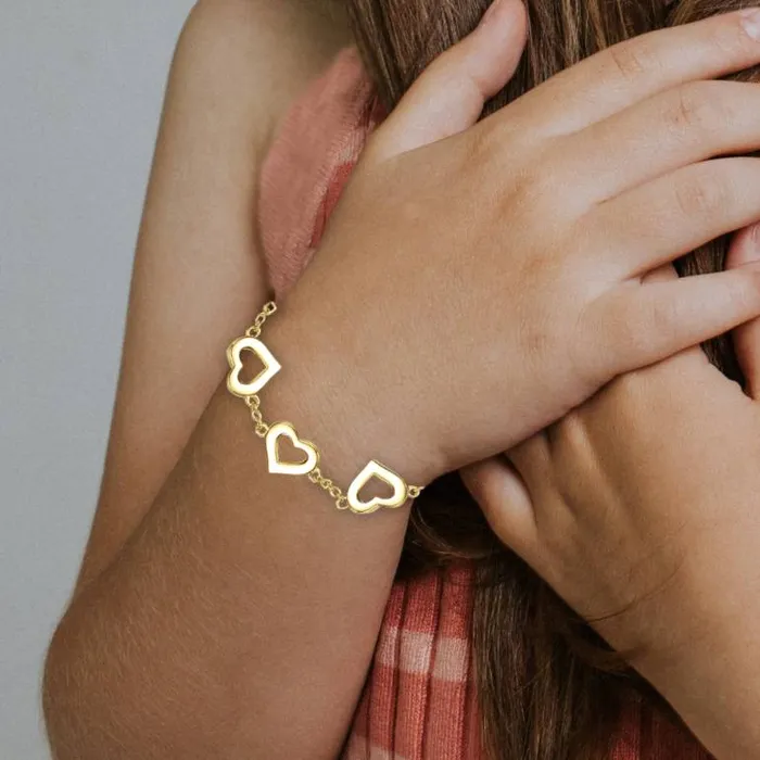 RWandCO Bracelets and Rings Rachel Glauber 14k Yellow Gold Plated Forever Heart Toddler Bracelet Adjustable In Length Gold 8211 Women RWandCO Bracelets and Rings Rachel Glauber 14k Yellow Gold Plated Forever Heart Toddler Bracelet Adjustable In Length Gold 8211 Women
