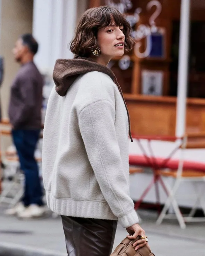 RWandCO Coats and Jackets Boucl Bomber Jacket Cream As Hanger 8211 Women RWandCO Coats and Jackets Boucl Bomber Jacket Cream As Hanger 8211 Women