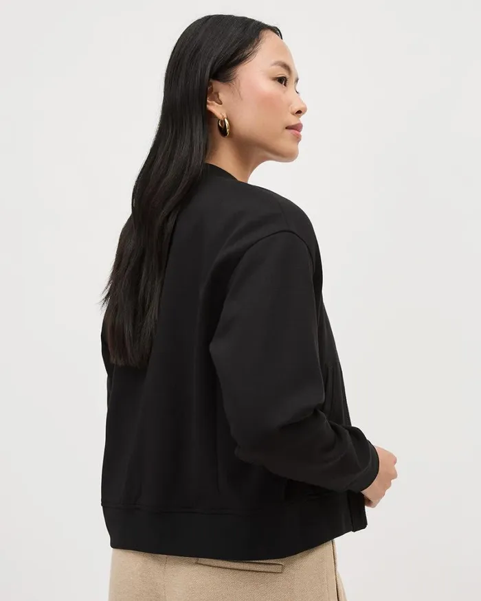 RWandCO Coats and Jackets Zipped Black Bomber Jacket Black 8211 Women
