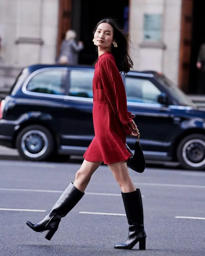 RWandCO Dresses LongPuffySleeve CrewNeck Chiffon Dress Merlot 8211 Women RWandCO Dresses LongPuffySleeve CrewNeck Chiffon Dress Merlot 8211 Women