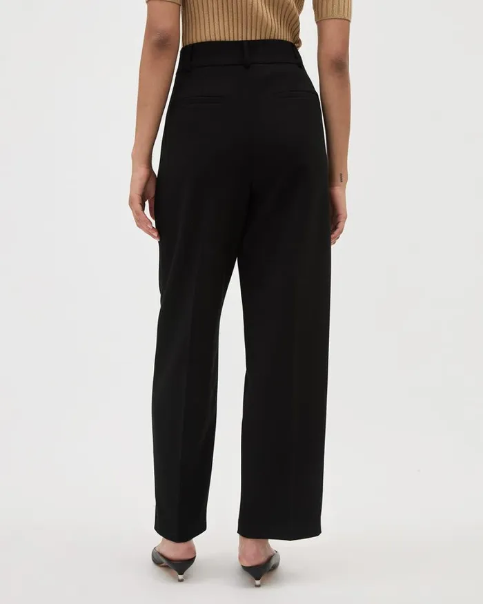 RWandCO HighRise ViscoseBlend HighRise Barrel Pant Black 8211 Women