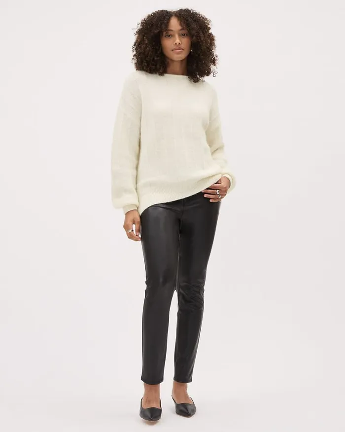 RWandCO Jeans HighRise Faux Leather Skinny Pant Black 8211 Women