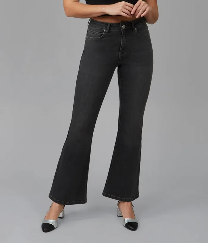 RWandCO Jeans Lola Jeans ALICEGMS High Rise Flare Jeans Dark Grey 8211 Women