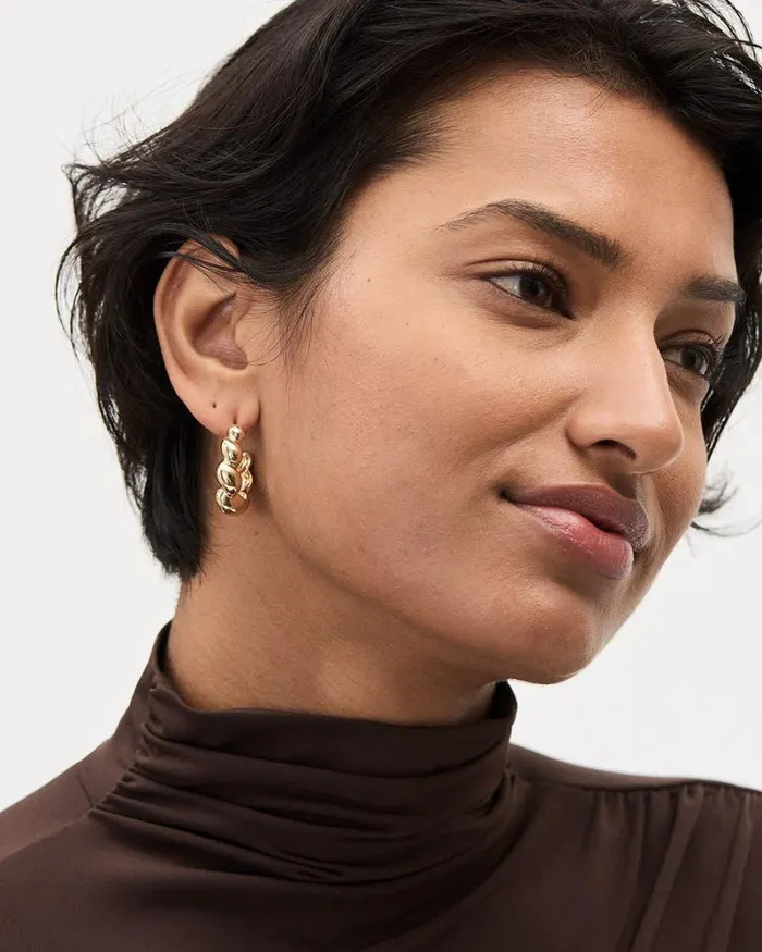 RWandCO Jewelry Chunky Twisted Hoops Gold 8211 Women