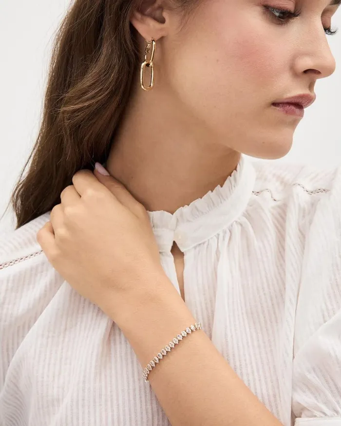 RWandCO Jewelry Tennis Bracelet With Teardrop Zirconias Gold 8211 Women