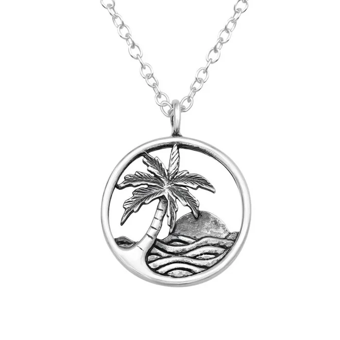 RWandCO Necklaces Sterling Silver Ocean Circle Pendant Necklace 8211 Ag Sterling Silver 8211 Women