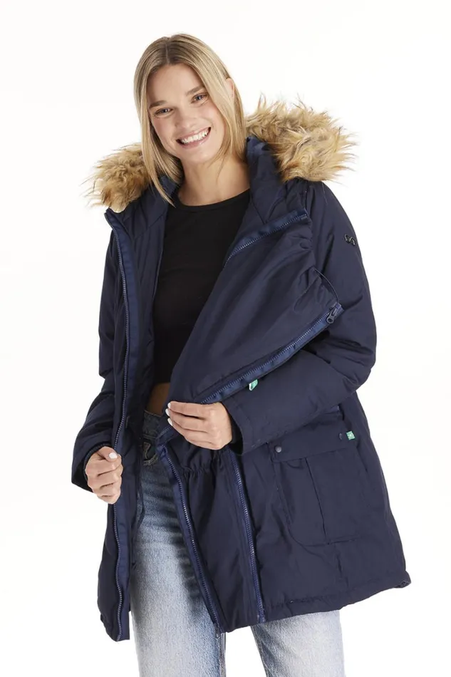 RWandCO Outerwear Sara 8211 3 In 1 Down Maternity Parka 8211 Modern Eternity Maternity Dark Blue 8211 Women RWandCO Outerwear Sara 8211 3 In 1 Down Maternity Parka 8211 Modern Eternity Maternity Dark Blue 8211 Women