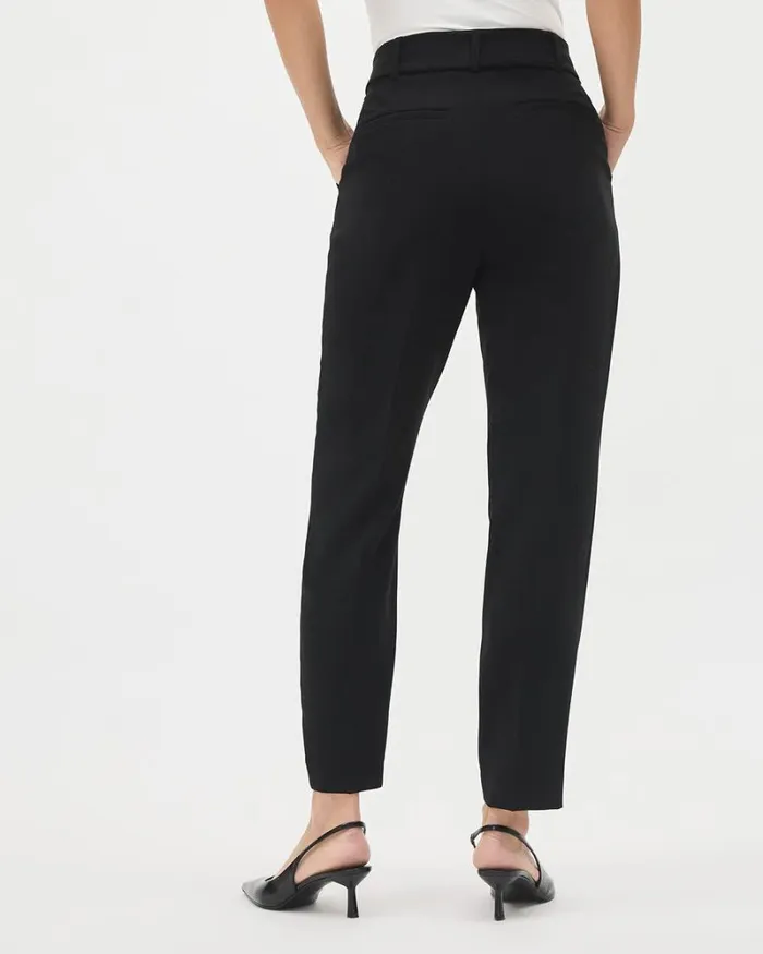 RWandCO Pants Black TaperedLeg HighRise Ankle Pant With Belt Black 8211 Women RWandCO Pants Black TaperedLeg HighRise Ankle Pant With Belt Black 8211 Women