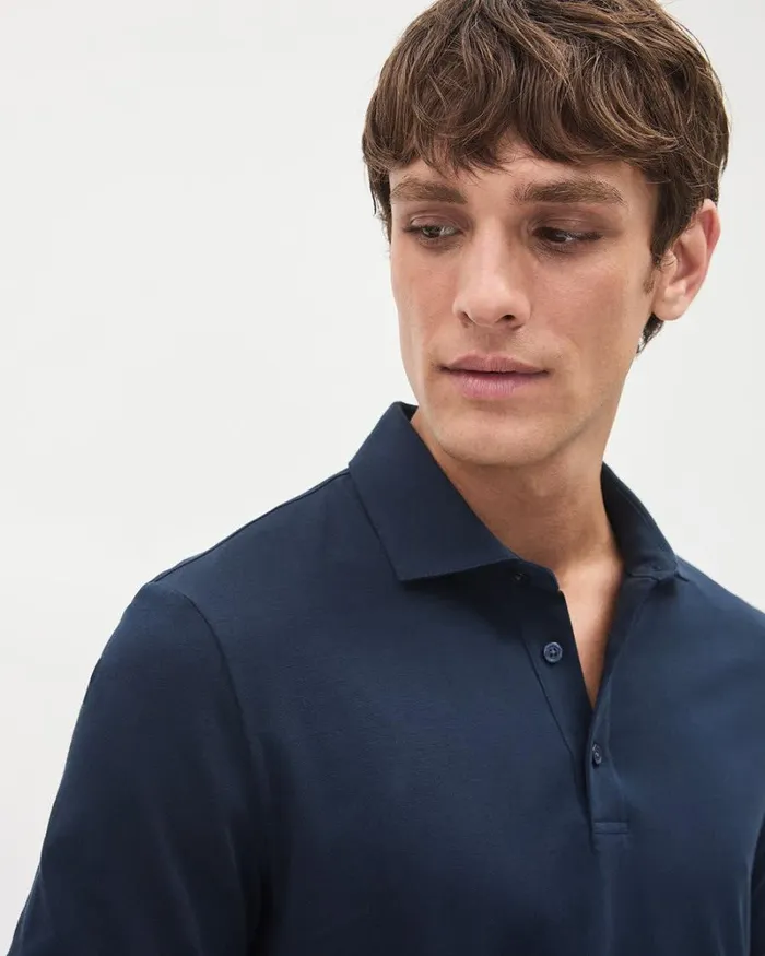 RWandCO Polos ShortSleeve Supima R Cotton Jersey Polo Navy Blue 8211 Men