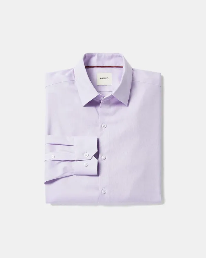 RWandCO Shirts SlimFit Dobby Dress Shirt Lavender Frost 8211 Men