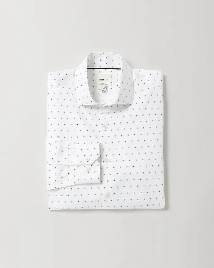 RWandCO Shirts SlimFit Dress Shirt With Micro Geo Print Bright White 8211 Men RWandCO Shirts SlimFit Dress Shirt With Micro Geo Print Bright White 8211 Men