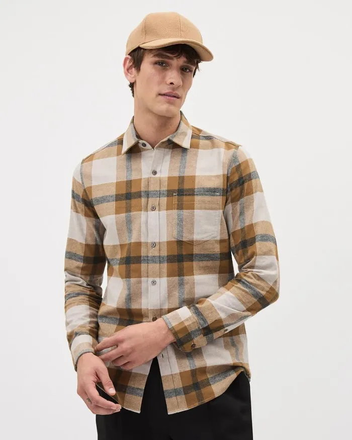 RWandCO Shirts SlimFit Plaid Flannel Shirt Zaatar 8211 Men RWandCO Shirts SlimFit Plaid Flannel Shirt Zaatar 8211 Men