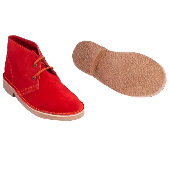RWandCO Shoes Roamers 8211 Adults Unisex Real Suede Unlined Desert Boots Medium Red 8211 Men