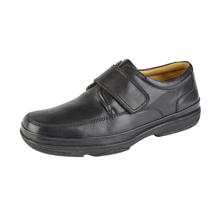 RWandCO Shoes Roamers 8211 Mens Leather Wide Fit Touch Fastening Casual Shoes Black 8211 Men RWandCO Shoes Roamers 8211 Mens Leather Wide Fit Touch Fastening Casual Shoes Black 8211 Men