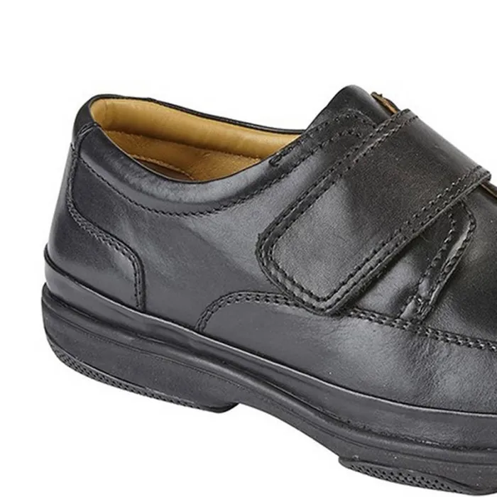 RWandCO Shoes Roamers 8211 Mens Leather Wide Fit Touch Fastening Casual Shoes Black 8211 Men RWandCO Shoes Roamers 8211 Mens Leather Wide Fit Touch Fastening Casual Shoes Black 8211 Men