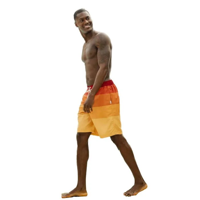 RWandCO Shorts TOG24 8211 Mens Felix Contrast Striped Swim Shorts Medium Orange 8211 Men RWandCO Shorts TOG24 8211 Mens Felix Contrast Striped Swim Shorts Medium Orange 8211 Men