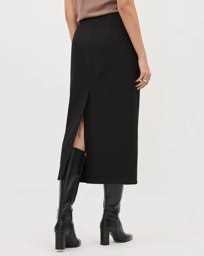 RWandCO Skirts Black WoolBlend Midi Pencil Skirt Black 8211 Women RWandCO Skirts Black WoolBlend Midi Pencil Skirt Black 8211 Women