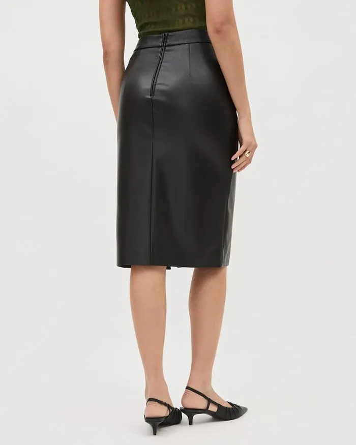 RWandCO Skirts Faux Leather Pencil Midi Skirt Black 8211 Women RWandCO Skirts Faux Leather Pencil Midi Skirt Black 8211 Women