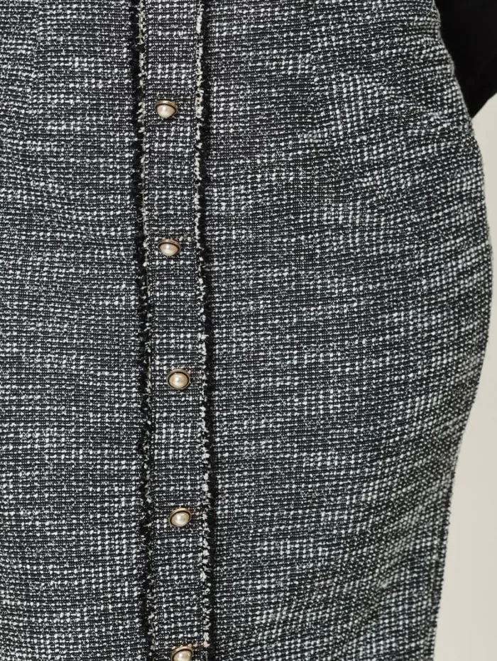 RWandCO Skirts Hobemty Button Decor Knee Length Tweed Pencil Skirt Black 8211 Women RWandCO Skirts Hobemty Button Decor Knee Length Tweed Pencil Skirt Black 8211 Women