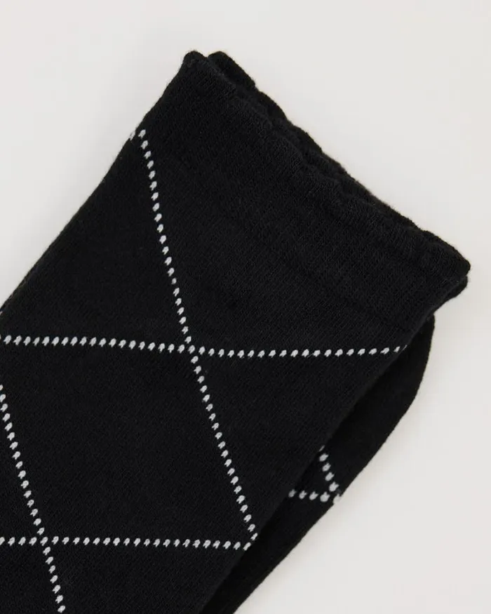 RWandCO Socks and Tights Bamboo Crew Socks With Argyle Pattern Black Multi8211 8211 Women RWandCO Socks and Tights Bamboo Crew Socks With Argyle Pattern Black Multi8211 8211 Women