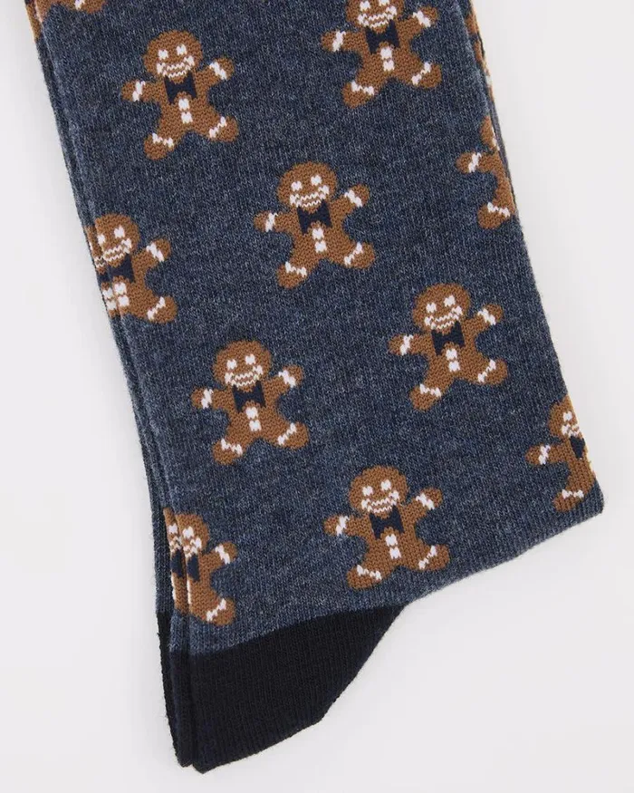 RWandCO Socks Gingerbread Cookie Socks Dark Denim 8211 Men