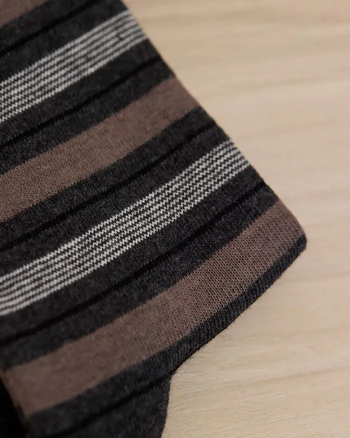 RWandCO Socks Striped Socks Charcoal 8211 Men