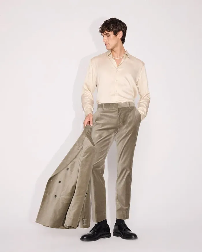 RWandCO Suit Pants TailoredFit Velvet Suit Pant Champagne 8211 Men