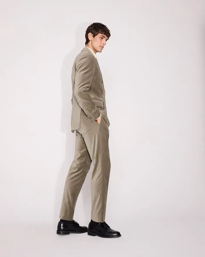 RWandCO Suit Pants TailoredFit Velvet Suit Pant Champagne 8211 Men RWandCO Suit Pants TailoredFit Velvet Suit Pant Champagne 8211 Men