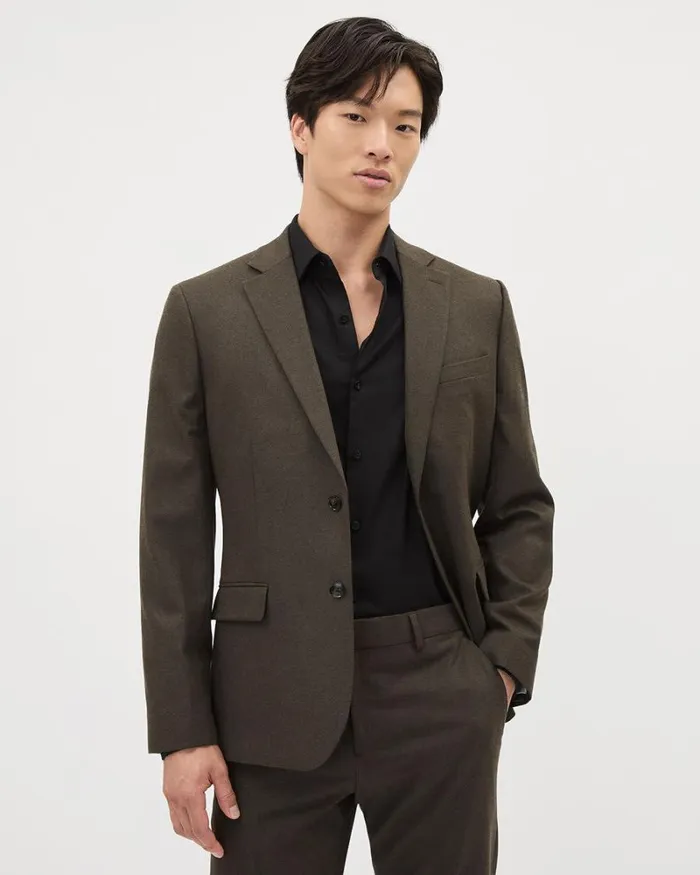 RWandCO Suits Brushed Twill SlimFit Blazer Brown 8211 Men