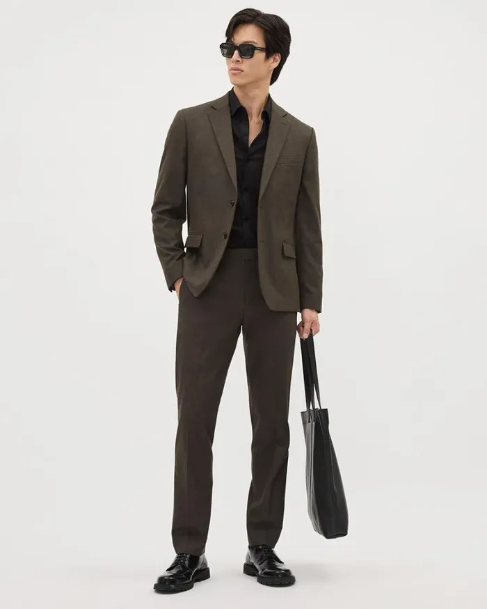RWandCO Suits Brushed Twill SlimFit Blazer Brown 8211 Men RWandCO Suits Brushed Twill SlimFit Blazer Brown 8211 Men