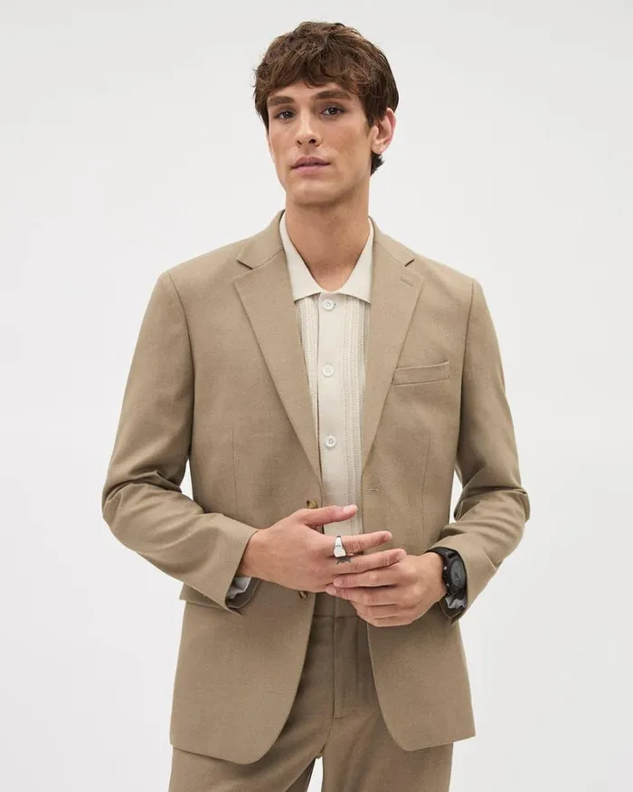 RWandCO Suits Brushed Twill TailoredFit Blazer Chinchilla 8211 Men