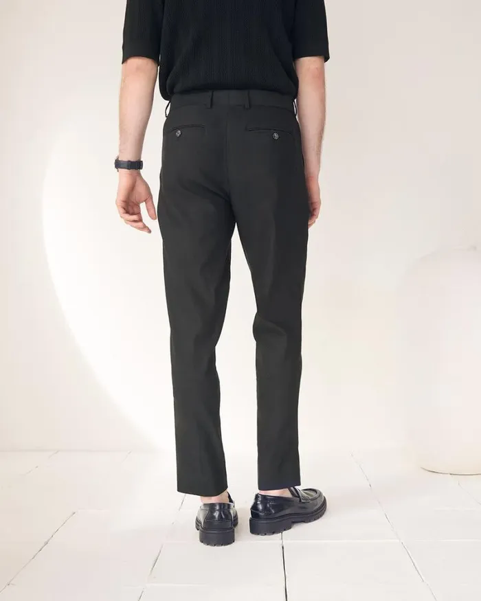 RWandCO Suits Pleated TaperedLeg Linen Suit Pant Black 8211 Men RWandCO Suits Pleated TaperedLeg Linen Suit Pant Black 8211 Men
