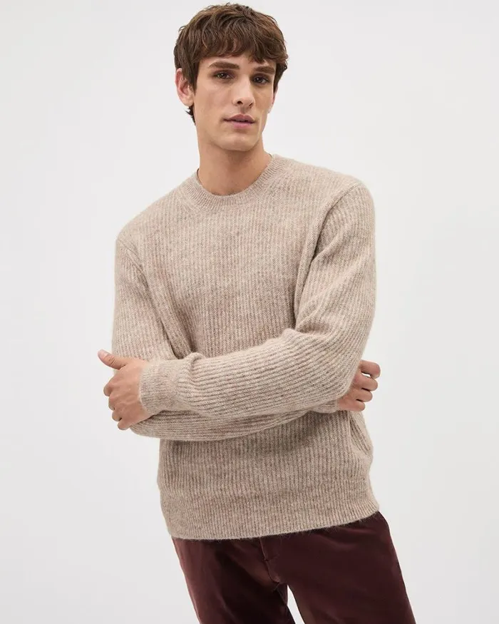 RWandCO Sweaters and Cardigans Alpaca Blend CrewNeck Sweater Cocoa Sand 8211 Men RWandCO Sweaters and Cardigans Alpaca Blend CrewNeck Sweater Cocoa Sand 8211 Men
