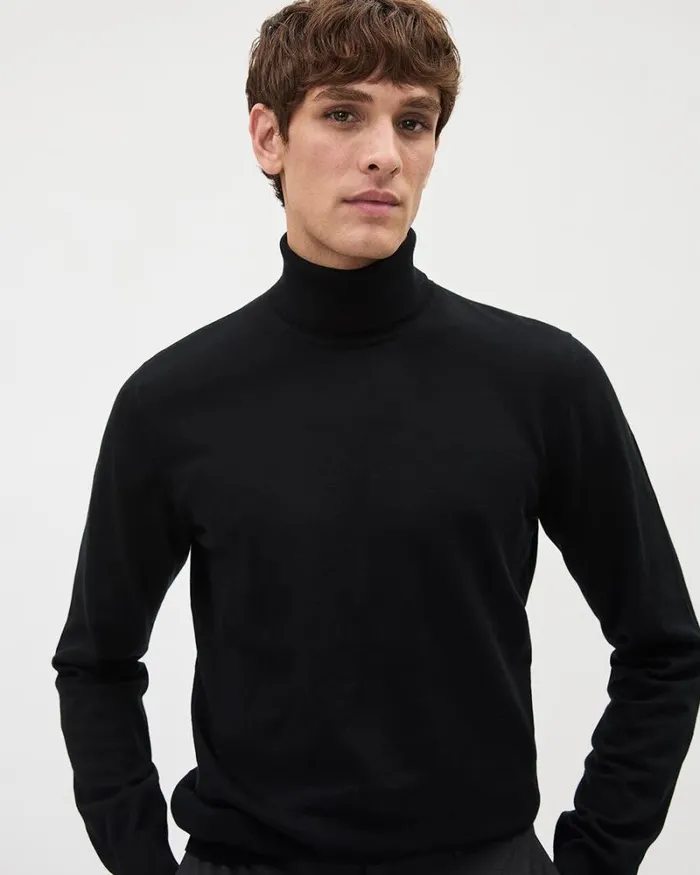 RWandCO Sweaters and Cardigans LongSleeve Turtleneck Sweater Black 8211 Men