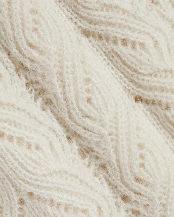 RWandCO Sweaters and Cardigans LongSleeve VNeck Cardigan With Pointelle Stitches Snow White 8211 Women RWandCO Sweaters and Cardigans LongSleeve VNeck Cardigan With Pointelle Stitches Snow White 8211 Women