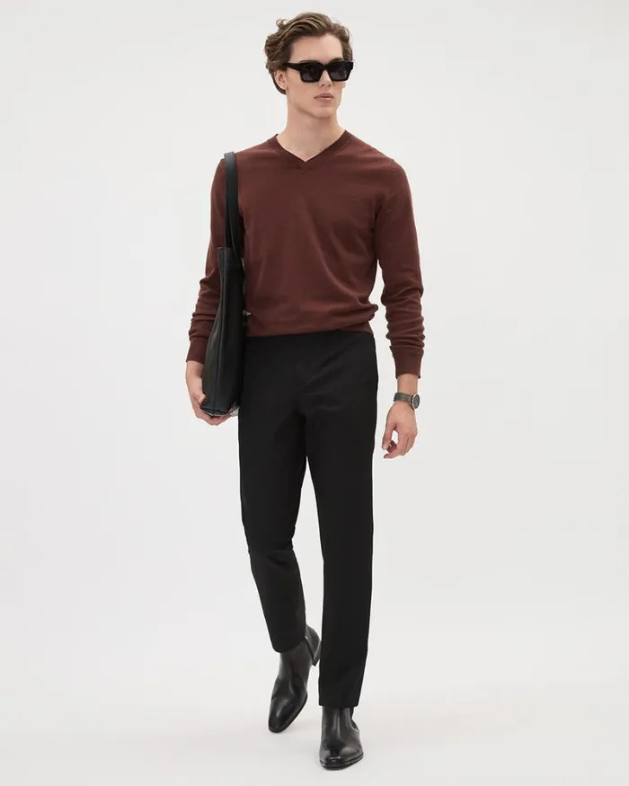 RWandCO Sweaters and Cardigans LongSleeve VNeck Sweater Intense Fudge 8211 Men RWandCO Sweaters and Cardigans LongSleeve VNeck Sweater Intense Fudge 8211 Men