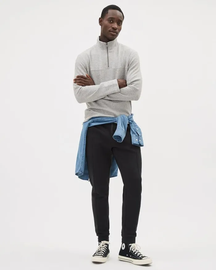 RWandCO Sweatshirts and Hoodies Brushed Waffle HalfZip MockNeck Sweater Heather Grey 8211 Men RWandCO Sweatshirts and Hoodies Brushed Waffle HalfZip MockNeck Sweater Heather Grey 8211 Men