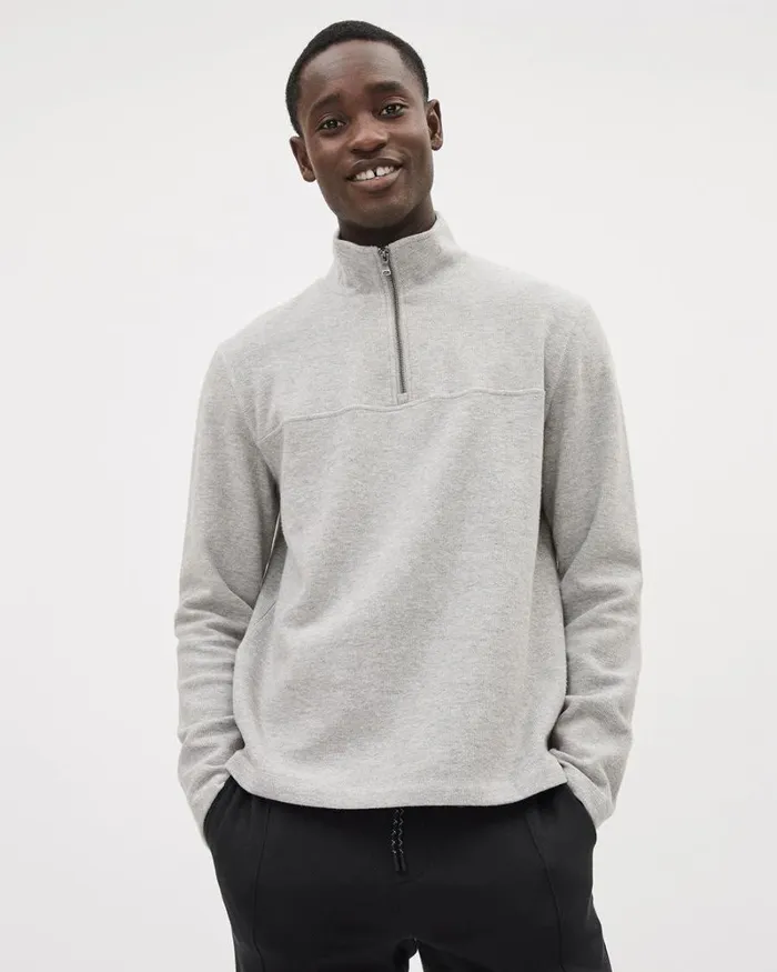 RWandCO Sweatshirts and Hoodies Brushed Waffle HalfZip MockNeck Sweater Heather Grey 8211 Men RWandCO Sweatshirts and Hoodies Brushed Waffle HalfZip MockNeck Sweater Heather Grey 8211 Men