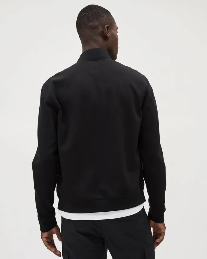 RWandCO Sweatshirts and Hoodies MixMedia MockNeck Quilted Jacket Black 8211 Men