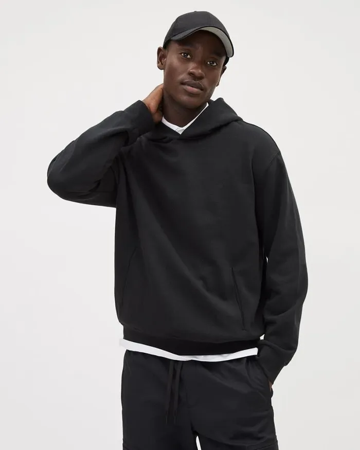 RWandCO Sweatshirts and Hoodies Solid Fleece Hoodie With Kangaroo Pocket Black 8211 Men RWandCO Sweatshirts and Hoodies Solid Fleece Hoodie With Kangaroo Pocket Black 8211 Men