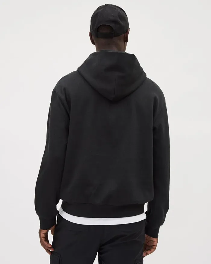 RWandCO Sweatshirts and Hoodies Solid Fleece Hoodie With Kangaroo Pocket Black 8211 Men