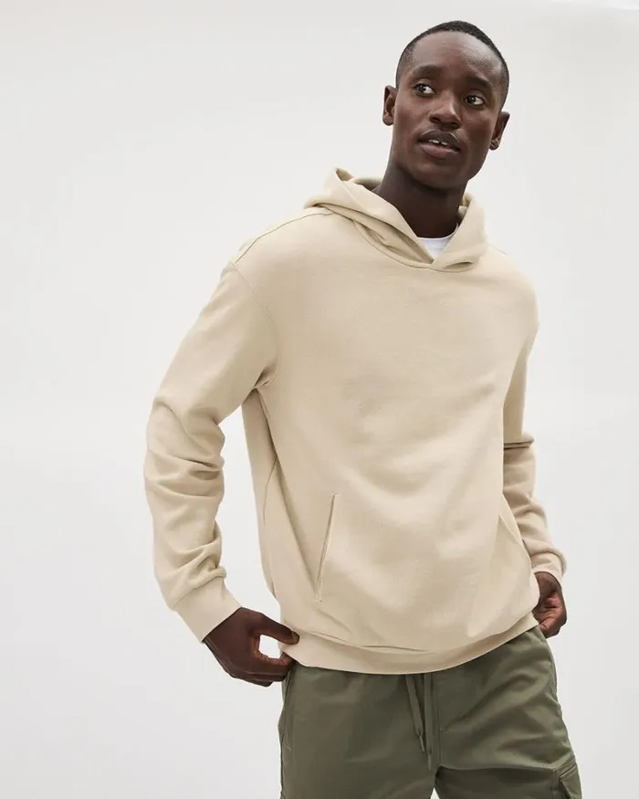 RWandCO Sweatshirts and Hoodies Solid Fleece Hoodie With Kangaroo Pocket Island Fossile 8211 Men RWandCO Sweatshirts and Hoodies Solid Fleece Hoodie With Kangaroo Pocket Island Fossile 8211 Men