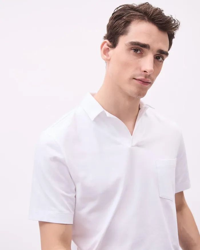 RWandCO TShirts ShortSleeve Supima R Cotton Tee With Camp Collar Bright White 8211 Men RWandCO TShirts ShortSleeve Supima R Cotton Tee With Camp Collar Bright White 8211 Men